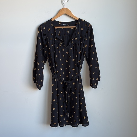 Madewell Tie-Waist Mini Dress in French Daisies SMALL - Picture 6 of 9